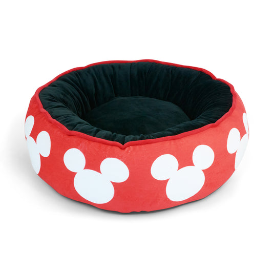Donut Pet Bed - Mickey Mouse Ears Icon Red/White