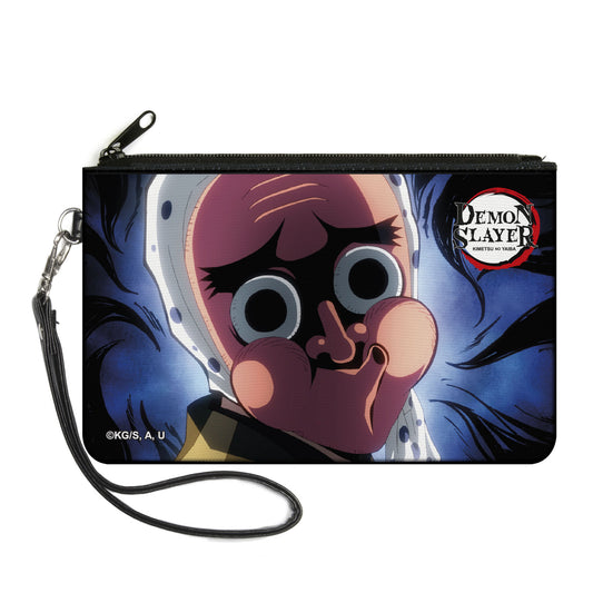 Canvas Zipper Wallet - LARGE - Demon Slayer Tetsumotonaka Close-Up Pose Blue Swirl