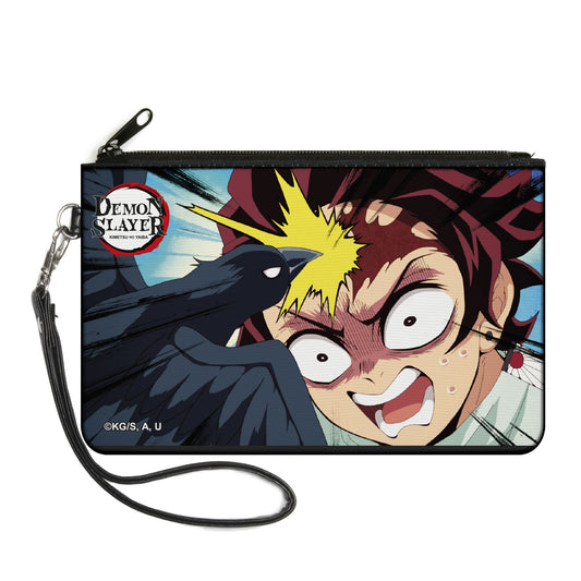 Canvas Zipper Wallet - LARGE - Demon Slayer Tanjiro Kamado Crow Scene