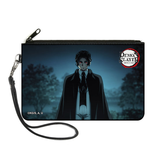 Canvas Zipper Wallet - LARGE - DEMON SLAYER Muzan Kibutsuji Standing Pose and Title Logo