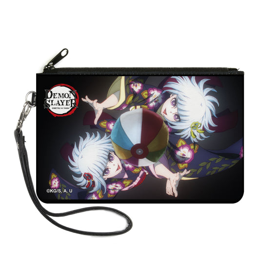Canvas Zipper Wallet - LARGE - Demon Slayer Nichika and Hinaki Ubuyashiki Beach Ball Pose Black