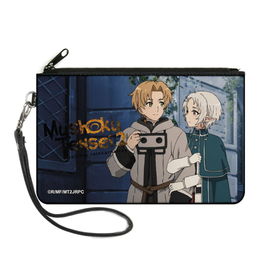 Canvas Zipper Wallet - LARGE - MUSHOKU TENSEI Sylphiette Holding Rudeus Greyrat Pose and Title Logo