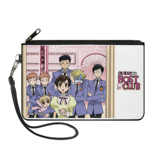 Canvas Zipper Wallet - LARGE - OURAN HIGH SCHOOL HOST CLUB Haruhi with Six Boys Group Pose and Title Logo