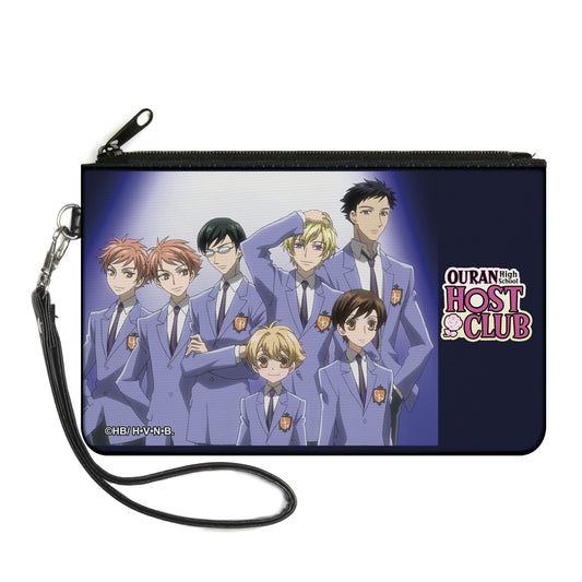 Canvas Zipper Wallet - LARGE - OURAN HIGH SCHOOL HOST CLUB Blue Glow Group Pose and Title Logo