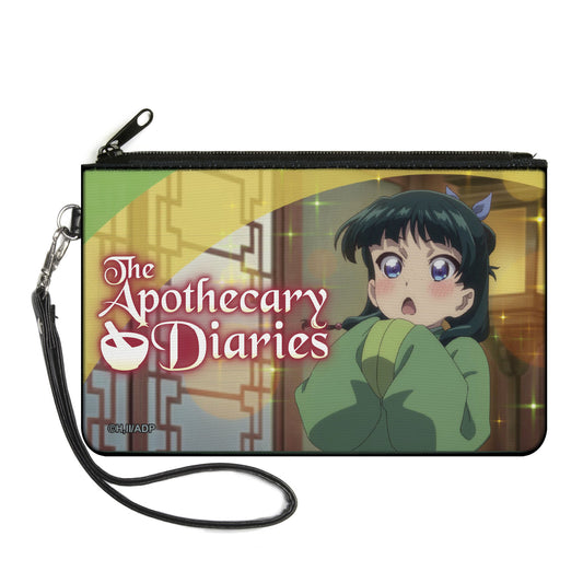 Canvas Zipper Wallet - LARGE - THE APOTHECARY DIARIES Maomao Surprised Pose and Title Logo