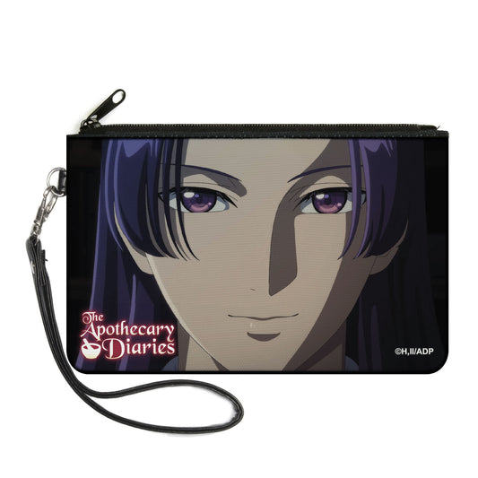 Canvas Zipper Wallet - LARGE - THE APOTHECARY DIARIES Jinshi Face Close-Up and Title Logo Black