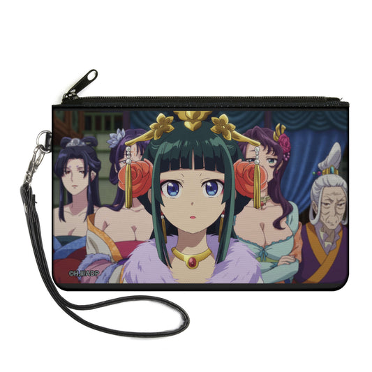 Canvas Zipper Wallet - LARGE - THE APOTHECARY DIARIES Maomao with Sisters and Suiren Group Pose and Title Logo