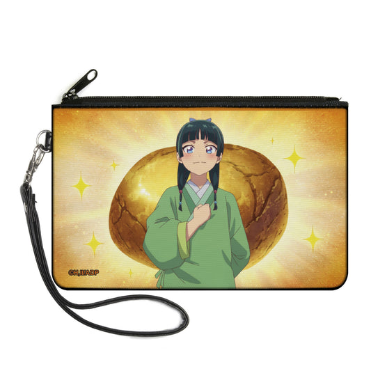 Canvas Zipper Wallet - LARGE - The Apothecary Diaries Maomao Rock Pose and Stars Yellows
