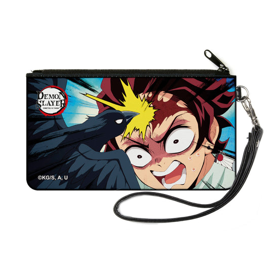 Canvas Zipper Wallet - SMALL - Demon Slayer Tanjiro Kamado Crow Scene
