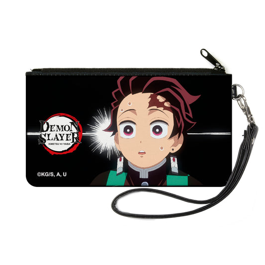 Canvas Zipper Wallet - SMALL - Demon Slayer Tanjiro Kamado Pose Black