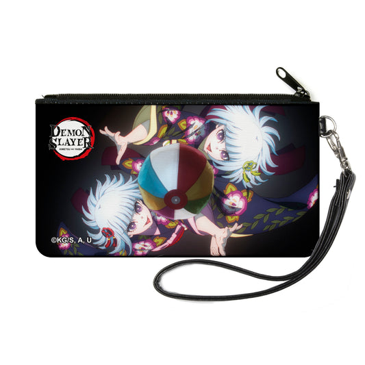 Canvas Zipper Wallet - SMALL - Demon Slayer Nichika and Hinaki Ubuyashiki Beach Ball Pose Black