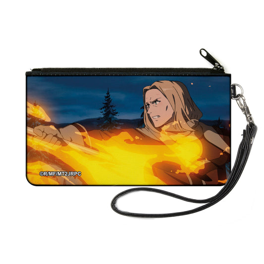 Canvas Zipper Wallet - SMALL - Mushoku Tensei Timothy Fire Power Scene