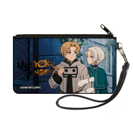 Canvas Zipper Wallet - SMALL - MUSHOKU TENSEI Sylphiette Holding Rudeus Greyrat Pose and Title Logo