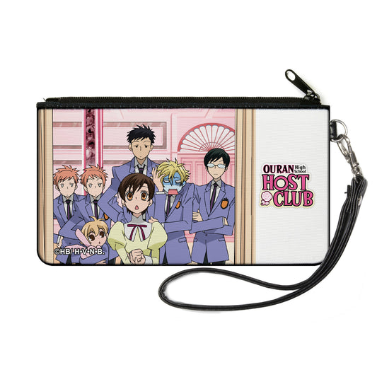 Canvas Zipper Wallet - SMALL - OURAN HIGH SCHOOL HOST CLUB Haruhi with Six Boys Group Pose and Title Logo