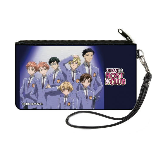 Canvas Zipper Wallet - SMALL - OURAN HIGH SCHOOL HOST CLUB Blue Glow Group Pose and Title Logo