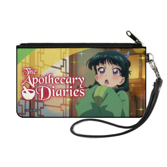 Canvas Zipper Wallet - SMALL - THE APOTHECARY DIARIES Maomao Surprised Pose and Title Logo