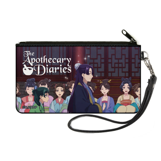 Canvas Zipper Wallet - SMALL - THE APOTHECARY DIARIES Maomao Following Jinshi Scene and Title Logo Black