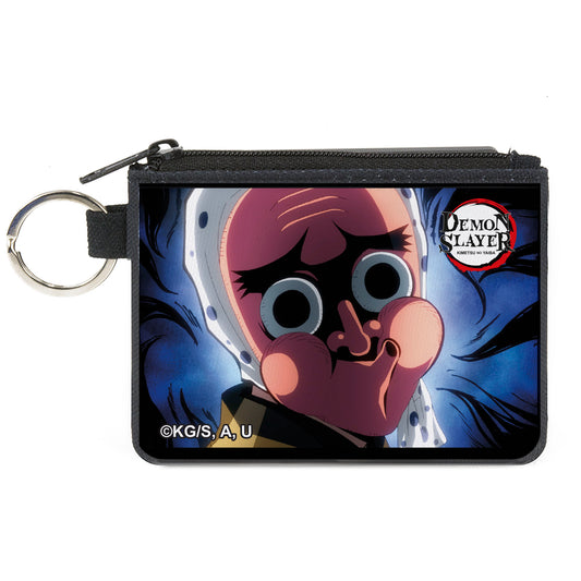Canvas Zipper Wallet - MINI X-SMALL - Demon Slayer Tetsumotonaka Close-Up Pose Blue Swirl