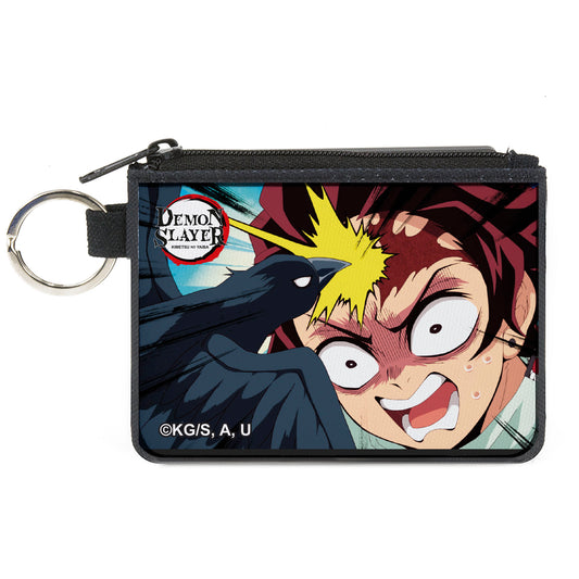 Canvas Zipper Wallet - MINI X-SMALL - Demon Slayer Tanjiro Kamado Crow Scene
