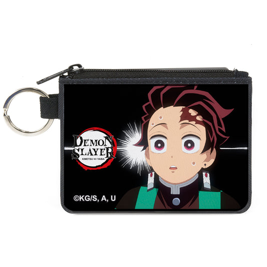 Canvas Zipper Wallet - MINI X-SMALL - Demon Slayer Tanjiro Kamado Pose Black