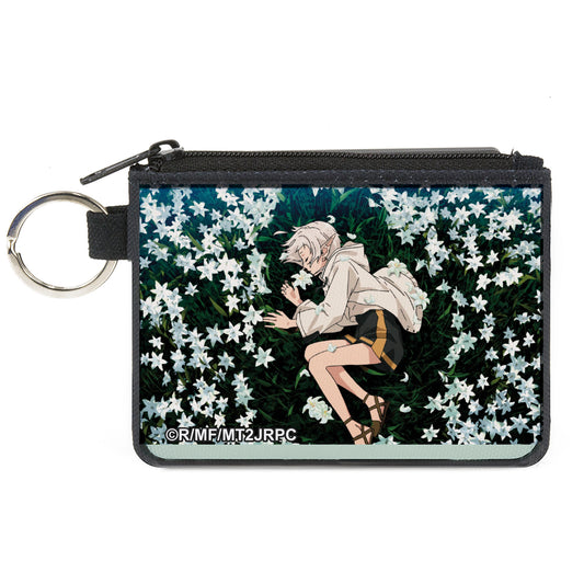 Canvas Zipper Wallet - MINI X-SMALL - Mushoku Tensei Sylphiette Sleeping on Flowers Scene
