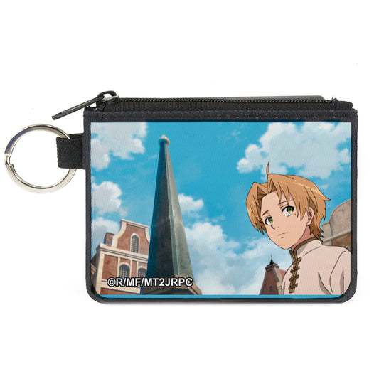 Canvas Zipper Wallet - MINI X-SMALL - Mushoku Tensei Rudeus Greyrat Academy Campus Scene
