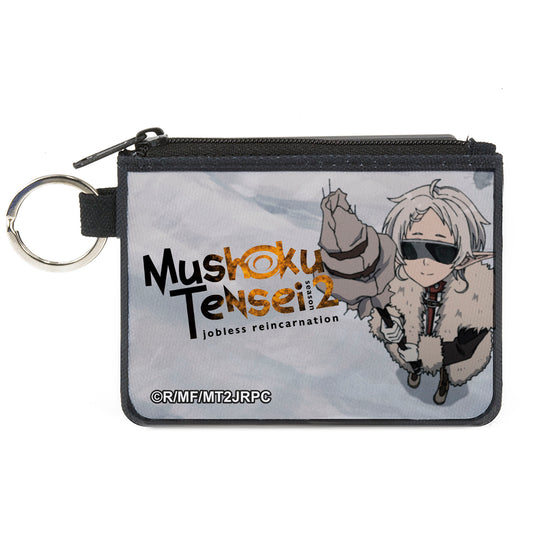 Canvas Zipper Wallet - MINI X-SMALL - MUSHOKU TENSEI Guard Fitz Snow Scene and Title Logo