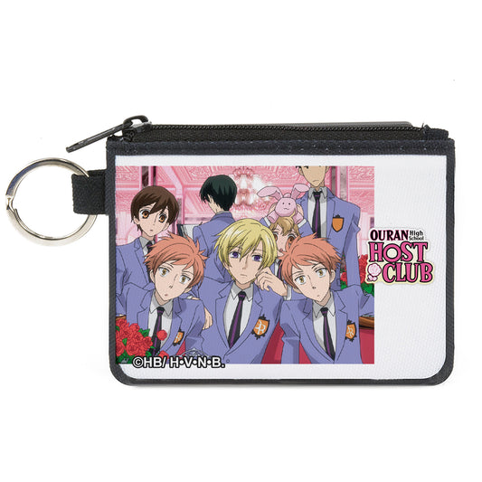 Canvas Zipper Wallet - MINI X-SMALL - OURAN HIGH SCHOOL HOST CLUB Group Pose and Title Logo
