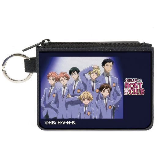 Canvas Zipper Wallet - MINI X-SMALL - OURAN HIGH SCHOOL HOST CLUB Blue Glow Group Pose and Title Logo