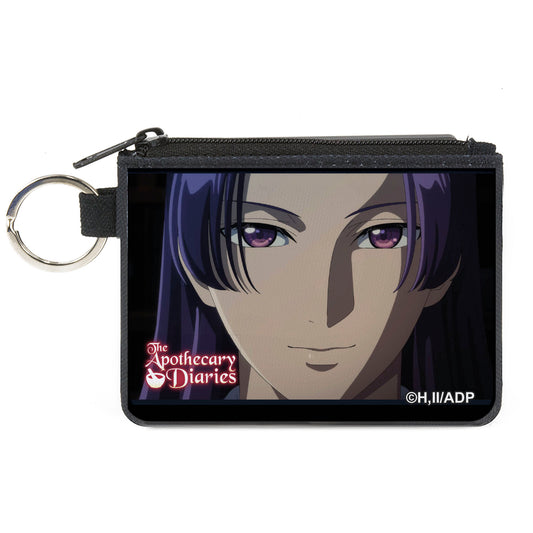 Canvas Zipper Wallet - MINI X-SMALL - THE APOTHECARY DIARIES Jinshi Face Close-Up and Title Logo Black