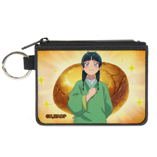 Canvas Zipper Wallet - MINI X-SMALL - The Apothecary Diaries Maomao Rock Pose and Stars Yellows