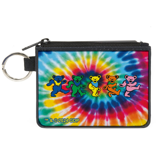 Canvas Zipper Wallet - MINI X-SMALL - Grateful Dead Dancing Bears Swirl Multi Color