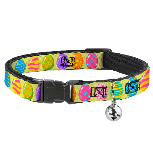 Breakaway Cat Collar with Bell - Easter Eggs Decorated Eggs Yellow/Multi Color