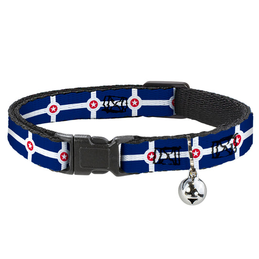 Cat Collar Breakaway - Indianapolis Flag Navy Blue White Red