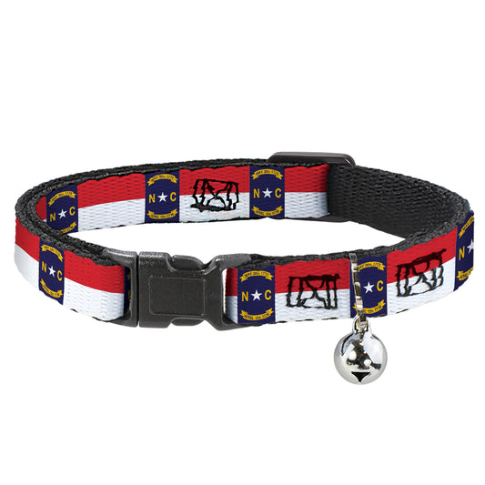 Cat Collar Breakaway - North Carolina Flag Continuous Repeat