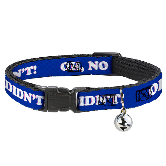 Cat Collar Breakaway - OH, NO YOU DIDN'T!!! Navy Purple White
