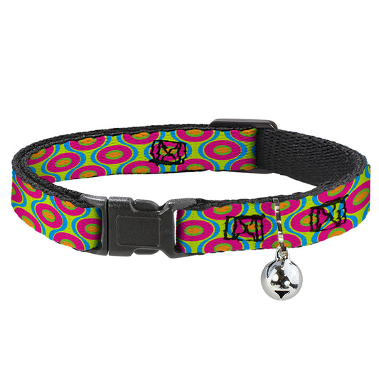 Cat Collar Breakaway - Ogee Lime Blue Fuchsia Orange