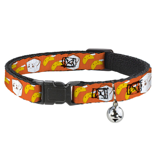 Cat Collar Breakaway - Take Out Fortune Cookies Orange