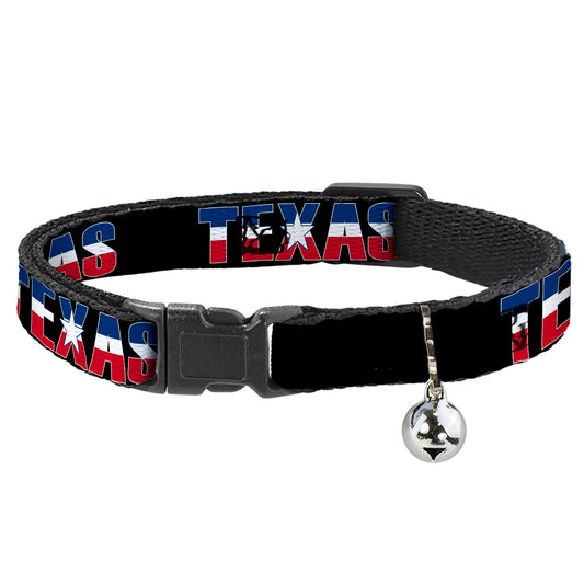 Cat Collar Breakaway - TEXAS w Star Black White Blue Red