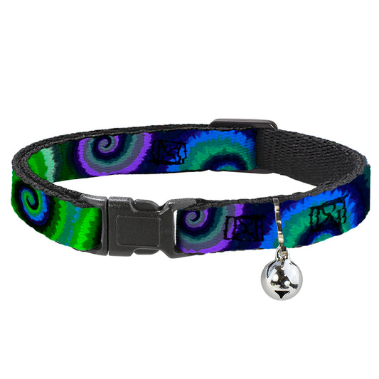 Cat Collar Breakaway - Tie Dye Swirl Green Blue Purple