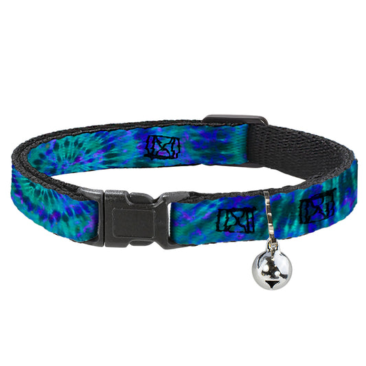 Cat Collar Breakaway - Tie Dye Green Blue Purple