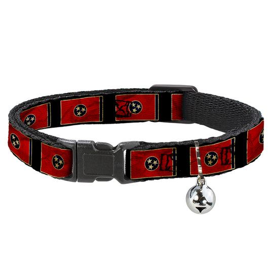 Cat Collar Breakaway - Tennessee Flag Black Distressed