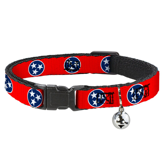 Cat Collar Breakaway - Tennessee Flag Stars Red White Blue