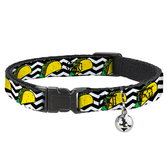 Cat Collar Breakaway - Taco Chevron Black White