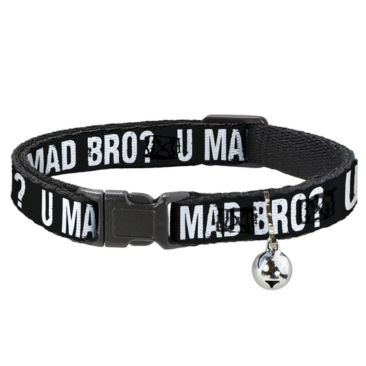 Cat Collar Breakaway - U MAD BRO? Black White