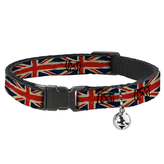 Cat Collar Breakaway - United Kingdom Flags Distressed Painting