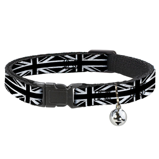 Cat Collar Breakaway - Union Jack Distressed Black White