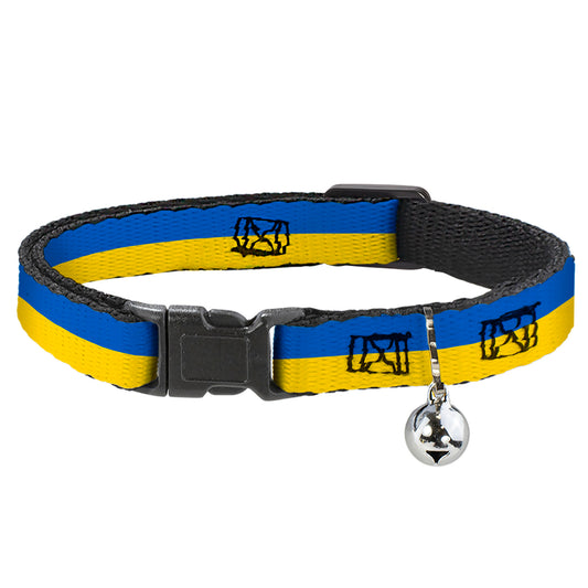 Cat Collar Breakaway with Bell - Ukraine Flag Continuous