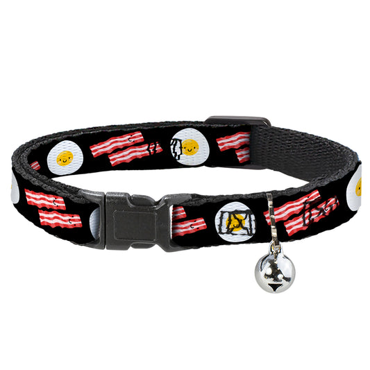 Cat Collar Breakaway - Bacon & Eggs Black