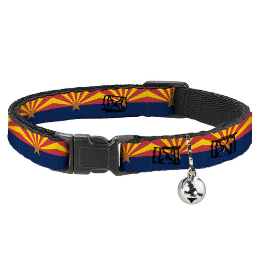 Cat Collar Breakaway - Arizona Flag Red Yellow Gold Blue